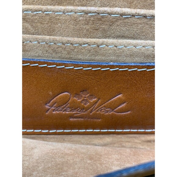 Patricia Nash Brown Tooled Italian Leather Floral  Zip Around Wristlet 8” Wallet - Picture 2 of 7